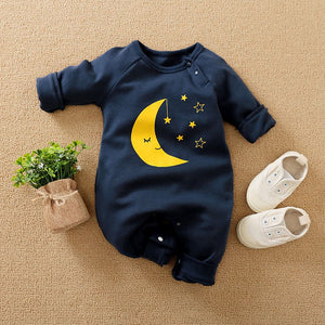 Comfortable Romper with yellow moon and stars 1 - Minitaq baby kids clothes dress