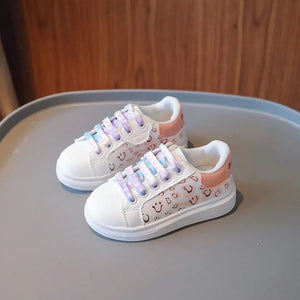 Elegant White Girls Kids Shoes With Doodle Pattern 2 - Minitaq baby kids clothes dress