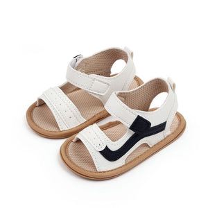 White Summer Sandal With Dark Accent 1 - Minitaq baby kids clothes dress