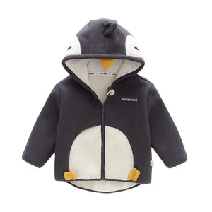 Penguin Fleece Zipper Winter Hoodie - Minitaq baby kids clothes dress