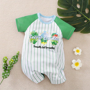 Secret Garden Green Vertical Striped Summer Jumpsuit 1 - Minitaq baby kids clothes dress