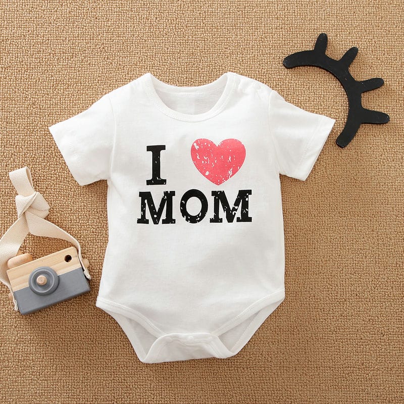 I love Mom White Baby Onesie 1 - Minitaq baby kids clothes dress
