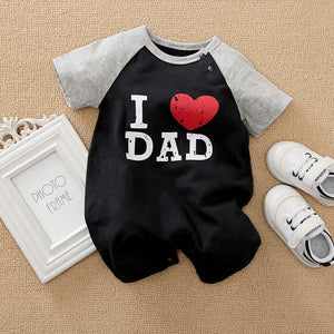 I love Dad Black N Gray Cotton Romper 1 - Minitaq baby kids clothes dress