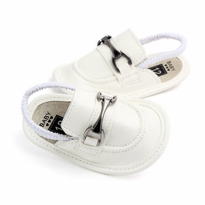 White Leather Elastic Ankle Baby Slipper Shoes 2 - Minitaq baby kids clothes dress