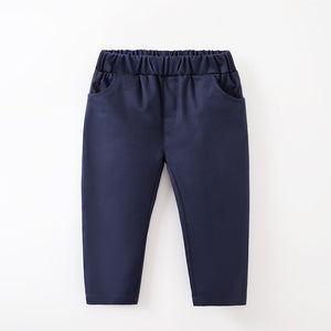 Dark Blue Kids Casual Elastic Pant 1 - Minitaq baby kids clothes dress