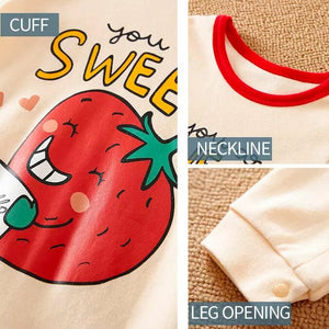 Sweet Strawberry Full Sleeve Baby Romper 3 - Minitaq baby kids clothes dress