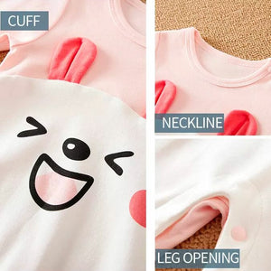 Fun Cartoon Baby Pink Romper With Cap 4 - Minitaq baby kids clothes dress
