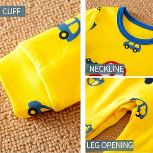 Cars Design Yellow Full Sleeve Baby Romper 5 - Minitaq baby kids clothes dress