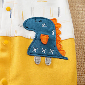 Yellow Baby Romper With Little Dino 8 - Minitaq baby kids clothes dress