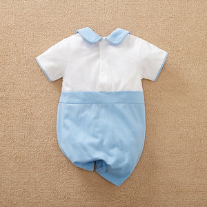 Sweet White N Blue Baby Romper 3 - Minitaq baby kids clothes dress