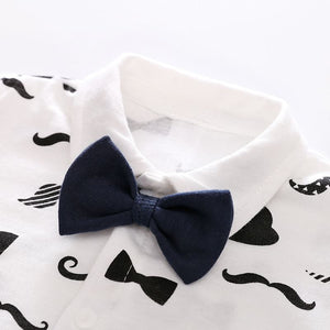 Gentleman Moustache Pattern Baby Boy Romper 3 - Minitaq baby kids clothes dress