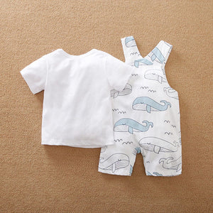 Summer Whale 2pc Baby Clothes 3 - Minitaq baby kids clothes dress