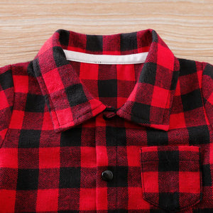 Red And Black Check Casual Romper 3 - Minitaq baby kids clothes dress