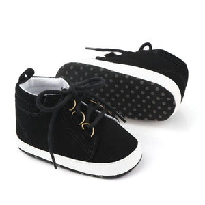 Black Casual Lace-Up Stylish Baby Shoes 2 - Minitaq baby kids clothes dress