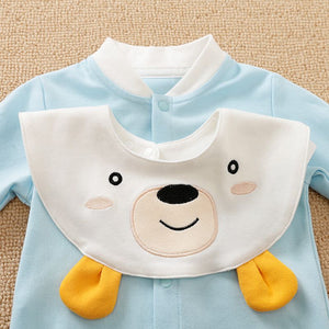 Fun Pocket Bear Blue Style With Bib 3 - Minitaq baby kids clothes dress