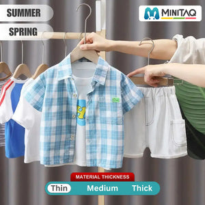 Summer Cool Blue White 3pc Set For Kids 2 - Minitaq baby kids clothes dress