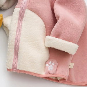 Rabbit Face Zipper Winter Hoodie - Minitaq baby kids clothes dress