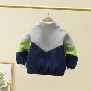 Classic Sports Grey N Navy Fleece Jacket - Minitaq baby kids clothes dress