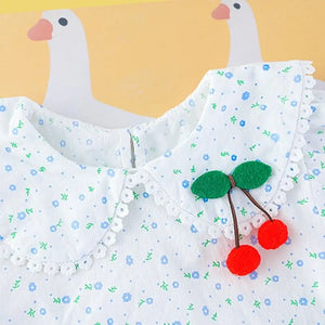 Lace Blouse Shirt With Denim Suspender Pants For Girls 5 - Minitaq baby kids clothes dress