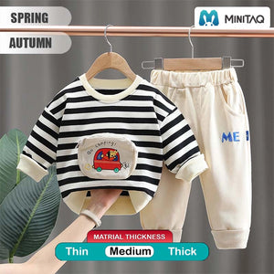 Black Lines Sweatshirt With Trousers For Kids 2 - Minitaq baby kids clothes dress