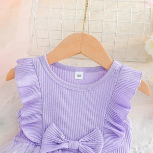 Purple Sleeveless Casual Frock Dress For Baby Girls 3 - Minitaq baby kids clothes dress