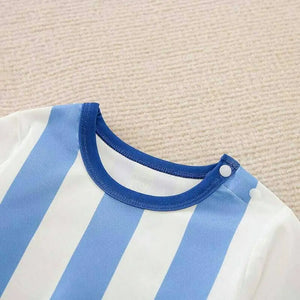 Football Sports Style Blue Stripes Romper 3 - Minitaq baby kids clothes dress