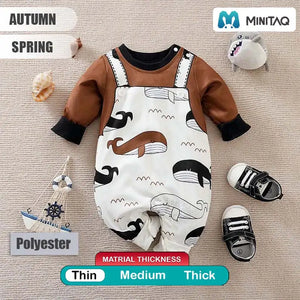 Brown, White N Black Whale Baby Romper 2 - Minitaq baby kids clothes dress