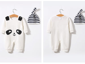 Adorable Panda Romper with Dark Blue Beanie Hat 3 - Minitaq baby kids clothes dress