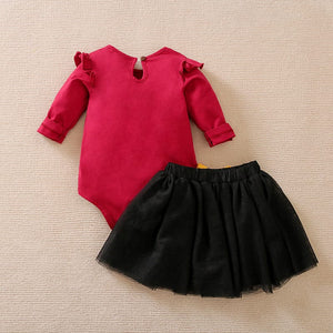 Little Princess Red N Black Onesie And Skirt 2pc 12 - Minitaq baby kids clothes dress