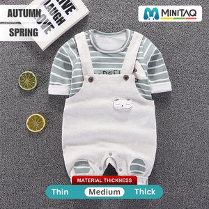 Cute Light Green Full Sleeve Shirt With Dungaree - Minitaq baby kids clothes dress