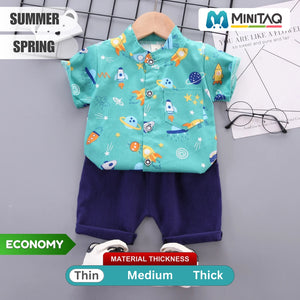 Fun Space Design Shirt N Shorts 2pcs Set - Minitaq baby kids clothes dress