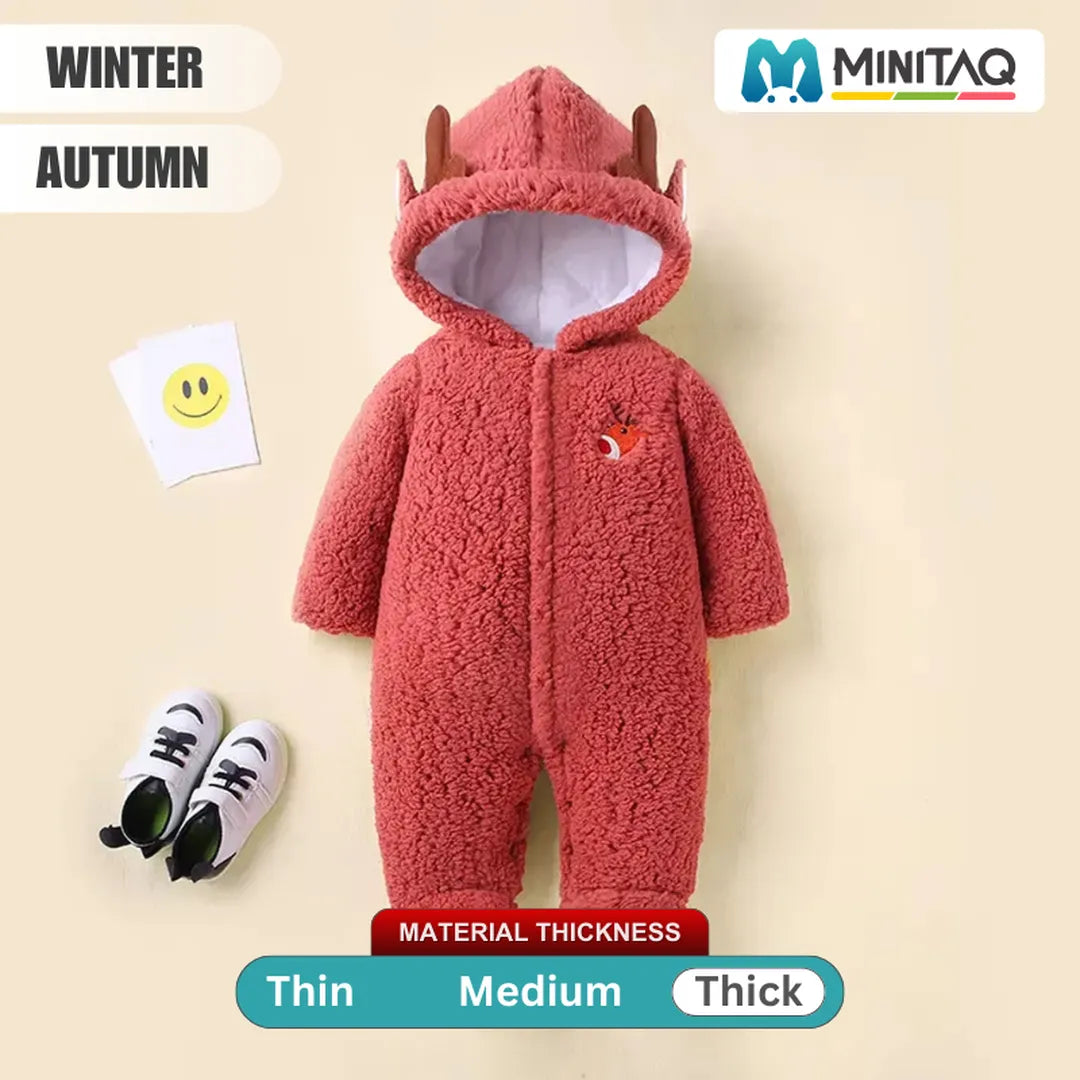 Orangy Red Cute Winter Baby Romper 2 - Minitaq baby kids clothes dress