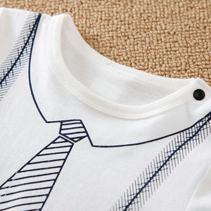 Strap And Tie Printed Casual Black White Romper 3 - Minitaq baby kids clothes dress