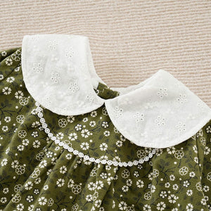 Camo Green Floral Pattern Baby Girl Dress 3 - Minitaq baby kids clothes dress