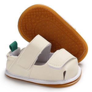 Off White Leather Strap Style Baby Shoes 6 - Minitaq baby kids clothes dress