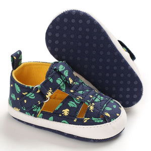 Summer Leaves Dark Blue Casual Baby Shoes 3 - Minitaq baby kids clothes dress