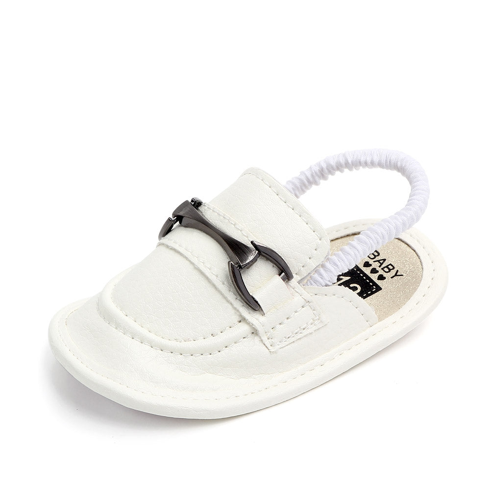 White Leather Elastic Ankle Baby Slipper Shoes 3 - Minitaq baby kids clothes dress