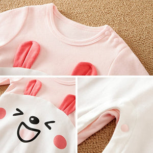 Fun Cartoon Baby Pink Romper With Cap 3 - Minitaq baby kids clothes dress