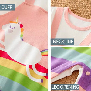 Unicorn And Rainbow Baby Girl Romper 3 - Minitaq baby kids clothes dress