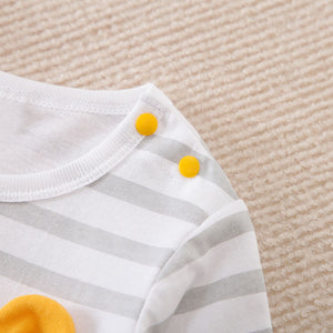 Yellow Bear With Gray Stripes Romper 4 - Minitaq baby kids clothes dress