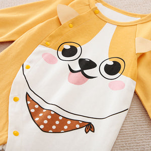 Cute Little Puppy Yellow Baby Romper 4 - Minitaq baby kids clothes dress