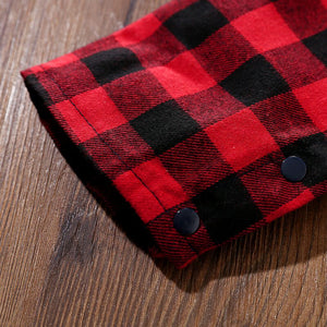 Red Black Check Full Sleeves Casual Romper 6 - Minitaq baby kids clothes dress
