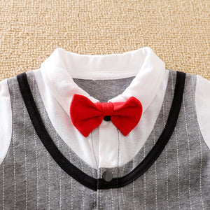 Gray Smart Romper with Red Bow Tie 4 - Minitaq baby kids clothes dress