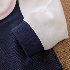 Casual Blue Dress With Pink Bow Lace 5 - Minitaq baby kids clothes dress