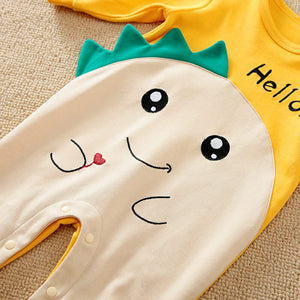 Cute Cartoon Yellow Full Sleeves Romper 5 - Minitaq baby kids clothes dress