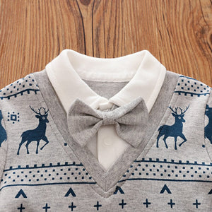 Smart Casual Deer Romper With Bow Tie 3 - Minitaq baby kids clothes dress