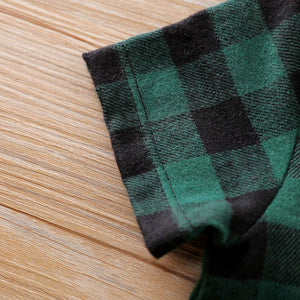 Green And Black Check Casual Romper 5 - Minitaq baby kids clothes dress