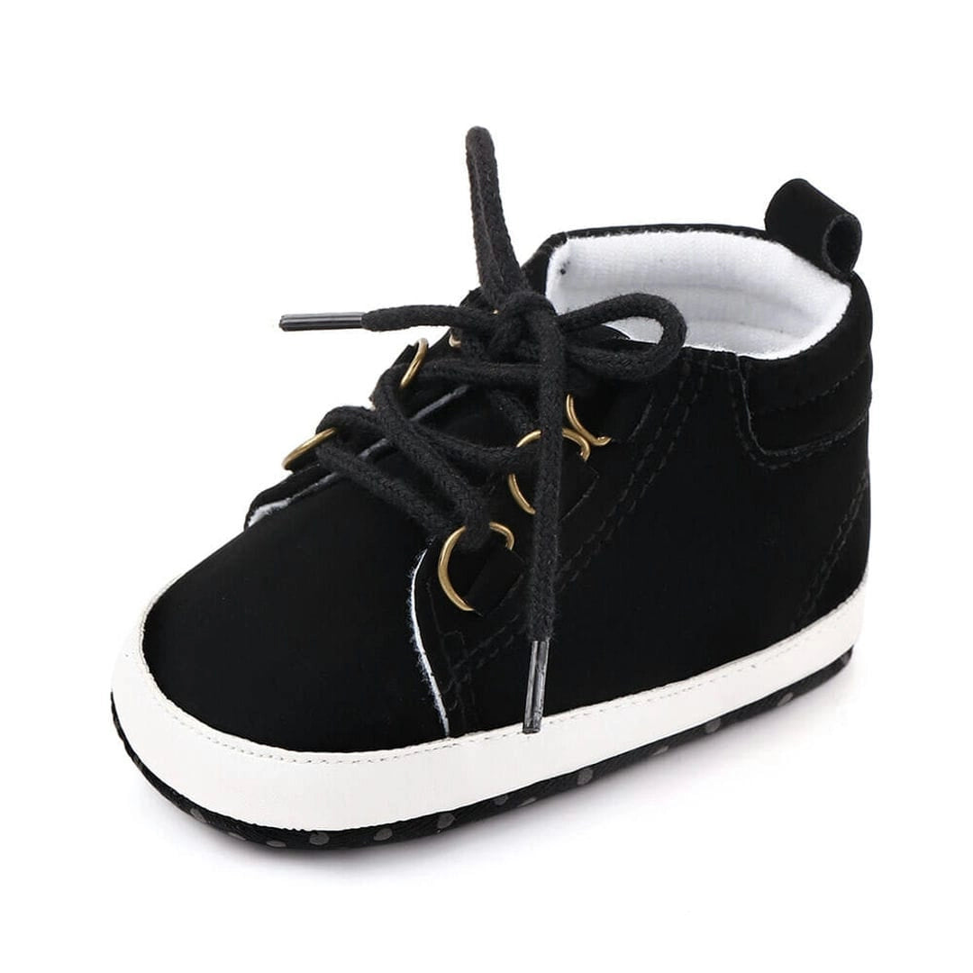 Black Casual Lace-Up Stylish Baby Shoes Minitaq Baby Kids