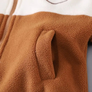 Brown Bear Fleece Zipper Jacket N Pants 2pcs Set - Minitaq baby kids clothes dress