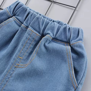 Mini Cars Pattern Full Sleeves Shirt N Denim Pants 2 pcs Set - Minitaq baby kids clothes dress